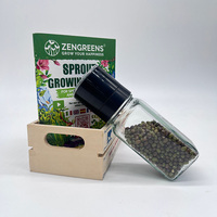 High Quality Square Glass Salt Pepper Grinder 120ml Manual Sea Salt Mill with Black Lid Kitchen Gourmet Grinding Bottle