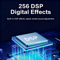 Console de mixage audio professionnelle 8 canaux D-8/12/16 en métal avec Bluetooth, USB, 256 effets DSP et alimentation fantôme 48V pour DJ de scène