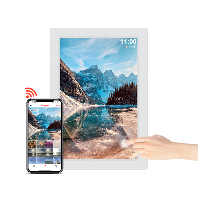 Pros 10.1" Digital Picture Frame WiFi Digital Photo Frame IPS Touch Screen Auto-Rotate Wall Mountable Photos Videos Via Frameo