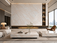 Dalles de marbre onyx rouge avec veines rouges linéaires pour plans de travail de cuisine, murs de douche, tables à manger, dessus de meubles de salle de bain, tables d'appoint