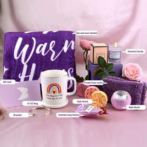 Cesto Regalo Pensiero Carino per Amici Malati: Coperta, Pensieri Curativi e Energia Positiva - Product Image 6