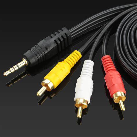 3-in-1 RCA A/V Cable Audio Video Splitter with Custom Mold for TV/Projector/Car Stereo