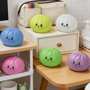 Food Steamer Stretchy Desk Toys Giant Glitter Dumpling, Colorful Dumplings Stress Balls <b>Fidget</b> Sensory Toy Dumpling Squishy Toy - Product Image 5