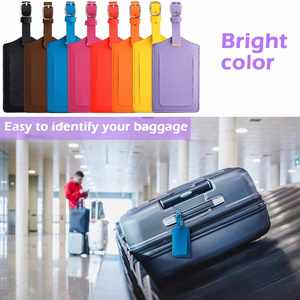Personalized Luxury Saffiano PU Leather Luggage <b>Tags</b> <b>Name</b> <b>Tag</b> Fashionable Promotional Gift Sublimation Customizable Letter - Product Image 4