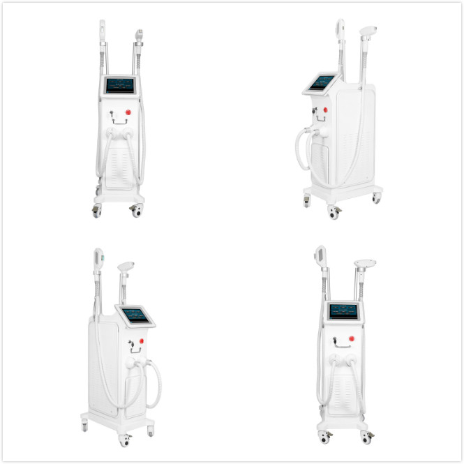 2 handpieces OPT SHR IPL+ DIODE LASER technology  for hair removal/skin rejuvenation