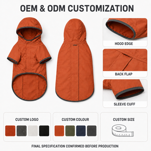 Orange Dog Raincoat with Hood Polyester Waterproof <b>Coat</b> <b>for</b> Dogs Fall Season Pet Clothes Simple Style Leisure Wear - Product Image 2