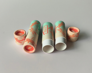 Recyclable Handmade 10ml <b>Yellow</b> Kraft Paper Tube <b>Lipstick</b> Lotion Deodorant Packaging Cylindrical Shape Vanishing High Grade - Product Image 2