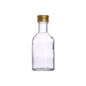 キャップ付きガラスミニ酒瓶小さなガラスアルコールボトル再利用可能な空のスピリットミニワインボトル