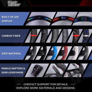 Volante de Fibra de Carbono Forjado Personalizado para Hyundai Elantra <span class=keywords><strong>N</strong></span>, I30 <span class=keywords><strong>N</strong></span>, <span class=keywords><strong>I20</strong></span> <span class=keywords><strong>N</strong></span>, Veloster <span class=keywords><strong>N</strong></span>, con Pantalla LED Inteligente de RPM - Product Image 6