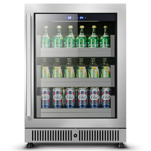 ne-354-8 stainless steel beverage refrigerator with lock indoor outdoor kitchen patio built in home <b>drinks</b> <b>bar</b> cooler - Product Image 1