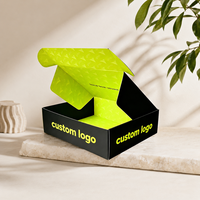 Caja de Cartón Negra Personalizada con Logotipo, Caja de Embalaje Corrugada Ecológica para Envío de Ropa