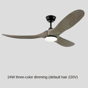 Moderne 48W LED Ventilateur de Plafond Lumière Fer Bois Massif Design 5 Verre 3 Couleur Gradation 42 46 48 54 Pouces Tailles 6 Voix Télécommande - Product Image 4