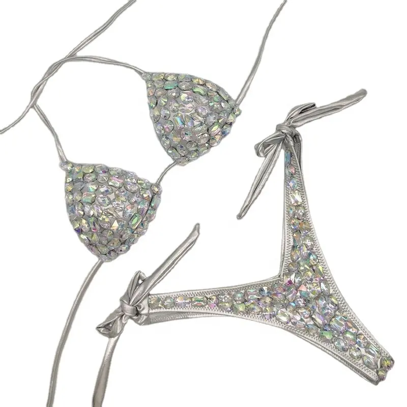 Hot Selling Fabriek Prijs Goedkope Diamant Ingelegde Bikini Badpak Set