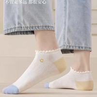 Chaussettes courtes antidérapantes pour femmes, tricotées, motifs de dessins animés, style coréen, mignonnes et polyvalentes, chaussettes bateau à coupe basse