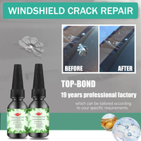 Kit de réparation de fissures de pare-brise de voiture professionnel Top-Bond avec colle UV, sans trace après réparation, résine de réparation de pare-brise transparente