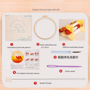 Thêu Starter Kit đấm kim Kit Ice Cream mô hình vải Hoop sợi threader cho người lớn & trẻ em người mới bắt đầu - Product Image 5