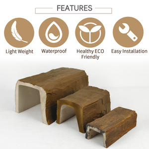 Panel de Pared 3D de <span class=keywords><strong>Madera</strong></span> Sintética PU, Impermeable, Resistente al Fuego, Fácil Instalación, Chapa de <span class=keywords><strong>Madera</strong></span> <span class=keywords><strong>Artificial</strong></span>, Marrón Claro Oscuro, Moderno y Elegante para Interiores - Product Image 3