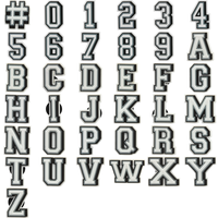Patchs en lettres en gros, à thermocoller, alphabet A-Z, chiffres 0-9, patchs brodés personnalisés pour vêtements, chaussures, chapeaux, bricolage