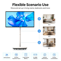 Écran tactile capacitif portable de 32 pouces, 8+128 Go, Android, avec support amovible pour les entreprises en libre-service, avec animation