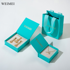 Weimei กล่องเครื่องประดับบรรจุภัณฑ์แหวนต่างหูสร้อยคอรูปหนังสือกระดาษแข็งพิมพ์โลโก้ได้ตามต้องการ - Product Image 4