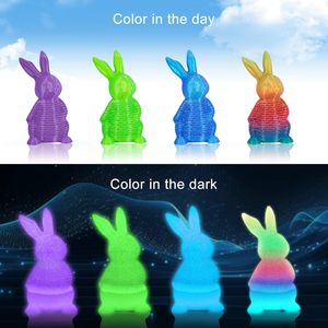 Jinccai 1.75mm Glow in the Dark <b>PLA</b> Filament Luminous High Precision 3D Printer Filament for DIY Craft Models - Product Image 3