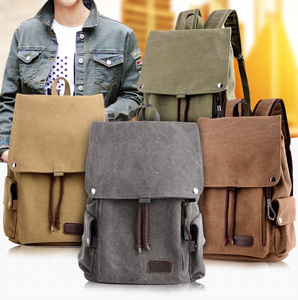 Custom Vintage Casual Large Outdoor Travel <b>Laptop</b> School Bags Canvas <b>Backpack</b> for Men <b>Women</b> <b>Backpack</b> - Product Image 1