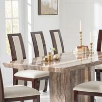Table à manger rectangulaire carrée en marbre brun, mobilier moderne en pierre naturelle haut de gamme personnalisé SH STONE