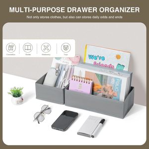 Closet Dresser Drawer Organizers Foldable Fabric Underwear Bras <b>Clothes</b> <b>Storage</b> <b>Clothes</b> Drawer Organizers - Product Image 3