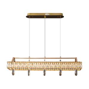 Alta calidad decoración del hogar LED Luz Hotel Villa rectangular lujo K9 cristal oro araña - Product Image 6