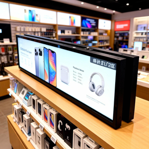Pantalla LCD de Doble Cara para Publicidad en Bordes de Estantes, <span class=keywords><strong>Animación</strong></span> para Interiores, Centros Comerciales de Alta Gama, Supermercados, Señalización <span class=keywords><strong>Digital</strong></span> de Precios - Product Image 1