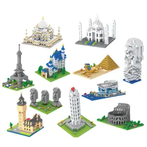 8400A-8409A world famous building model The Colosseum Eiffel Tower Decoration Building Block Plastic Toy gift for kids adult