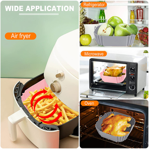 Revestimiento de silicona reutilizable para freidoras de aire, apto para alimentos, con logotipo personalizado de fábrica, para ollas, moldes y cestas de freidoras de aire - Product Image 5