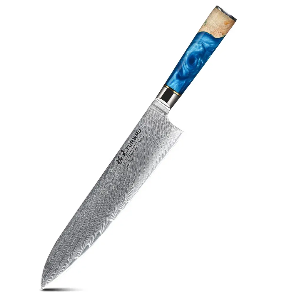 9.5 Inch VG10 Damascus steel Best Chef Knives with Resin Handle