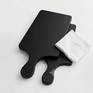 Black <b>Wooden</b> Durable Chopping Board Handle Rectangular Cutting Block <b>Slicing</b> Cheese Bread Meat Vegetable Kitchen Decor - Product Image 1