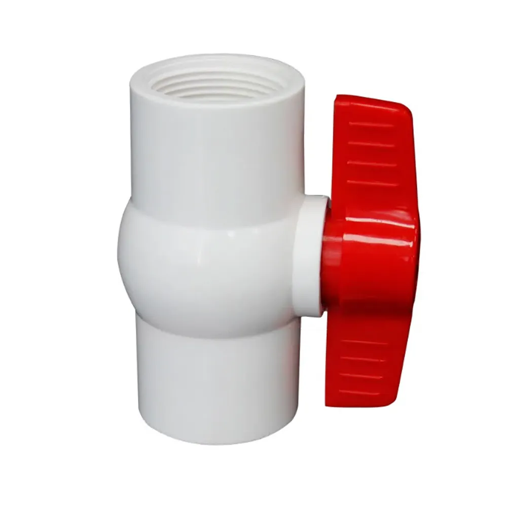 Válvula de bola de enchufe bidireccional de 40mm para control de riego de jardín y detener el flujo Conector de tubería de agua de PVC Válvula de parada de cierre