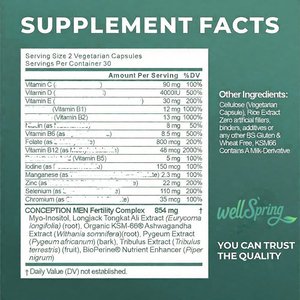 Capsules de soutien à la motilité des spermatozoïdes masculins en vrac, Tongkat Ali, Ashwagandha, 60 unités, vente en gros, étiquette privée, supplément OEM - Product Image 3