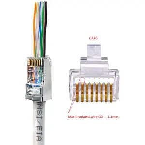 Ethernet 8P8C EZ Cat5e Connectors Network Cat5e Pass Through Connector