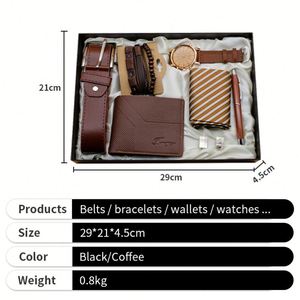 Reloj de Lujo para Hombre, Caja de Regalo, Cartera de Cuero, Juego de Regalo con Bolígrafo para el Día del Padre, Cumpleaños, para Hombre de Negocios - Product Image 3