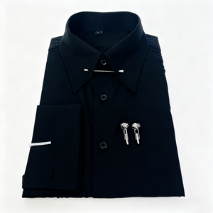 <span class=keywords><strong>Chemise</strong></span> de <span class=keywords><strong>smoking</strong></span> de luxe sur mesure pour <span class=keywords><strong>homme</strong></span>, coupe ajustée, en coton blanc, avec col pointu, boutons de manchette et barrette de col, idéale pour les occasions formelles et les affaires. - Product Image 3