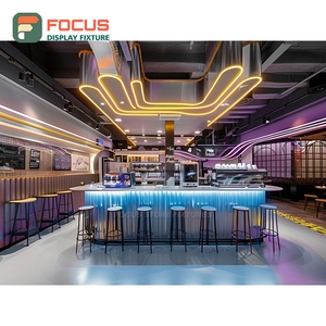 Modern Coffee Service <b>Counter</b> Bakery Case Register Shelf White Oak Cafe <b>Counter</b> Display - Product Image 6