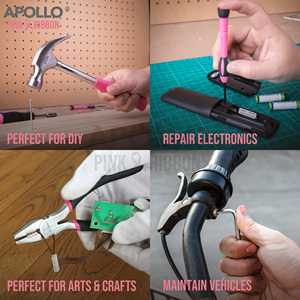 도매 39피스 컴팩트 휴대용 핑크 DIY 공구 세트 완벽한 필수 가정용 수공구 하드 케이스 포함 OEM ODM 준비 완료 - Product Image 4