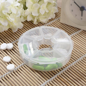 6 Compartment Portable Pillbox Round Mini Medicine Box With Partitions For Daily Use - Product Image 1