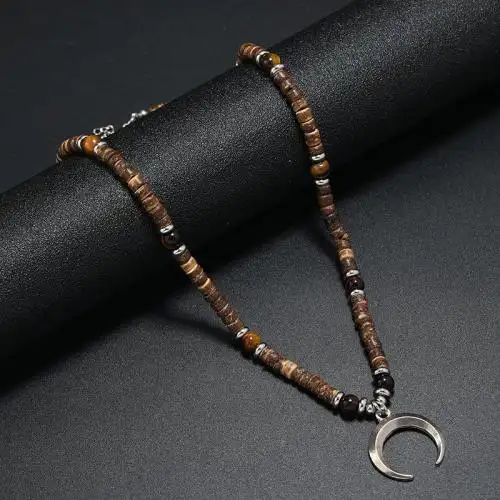 Collier de pierres précieuses collier de perles cadeau pour lui bijoux en perles de verre en alliage de zinc 1714734