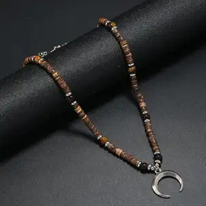 Collana di pietre preziose collana di perline regalo per lui gioielli di perle di vetro in lega di zinco 1714734