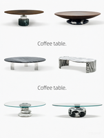 Nordischer Minimalistischer Natürlicher Travertin-Marmor Beistelltische Quadratische Couchtisch-Basen Luxuriöse Moderne Wohnzimmermöbel