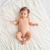 Combinaisons en tricot pour bébé Botai personnalisées, 100% coton biologique, unisexe, respectueuses de l'environnement, avec boutons pression, manches courtes, vêtements d'été pour bébé