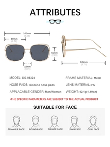 Lunettes de soleil pour femmes KAJILA 2025 Fashion Fancy Designer Logo personnalisé Monture carrée en métal avec protection UV400 - Product Image 6