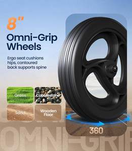 आर्मरेस्ट सपोर्ट के साथ फोल्डेबल सीनियर पुश कार्ट कार बुजुर्गों के चलने में सहायता के लिए हल्के फ्रेम चार पहियों - Product Image 6