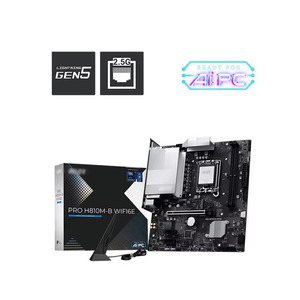 Carte mère PRO H810M-B WIFI6E LGA 1851 DDR5 H680 prenant en charge les processeurs Ultra, LAN 2.5G, PCIe 5.0 M-ATX - Product Image 2