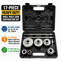 Set Bor Inti Beton BEILI TCT Wall Hole Saw Kit 8-22Pcs SDS Plus Max dengan Kotak Aluminium untuk Pemotong Batu Bata dan Tembok